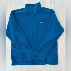 Men’s Teal Blue Fleece Patagonia Synchilla Quarter Zip Pullover Size Large (L)